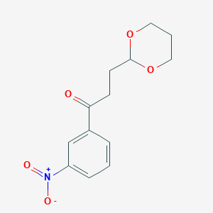 molecular formula C13H15NO5 B1326156 3-(1,3-Dioxan-2-YL)-3'-nitropropiophenone CAS No. 898786-21-5