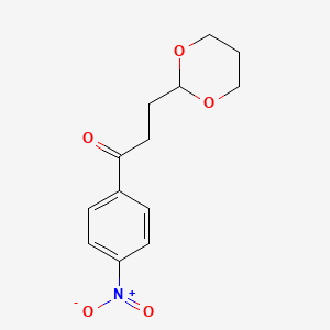 molecular formula C13H15NO5 B1326157 3-(1,3-Dioxan-2-YL)-4'-nitropropiophenone CAS No. 898786-24-8