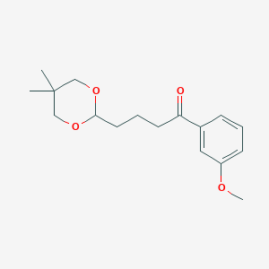 molecular formula C17H24O4 B1326159 4-(5,5-二甲基-1,3-二氧杂环-2-基)-3'-甲氧基丁苯酮 CAS No. 898786-42-0