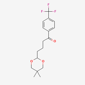 B1326164 4-(5,5-Dimethyl-1,3-dioxan-2-YL)-4'-trifluoromethylbutyrophenone CAS No. 898786-65-7