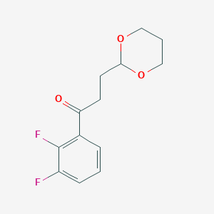molecular formula C13H14F2O3 B1326167 2',3'-Difluoro-3-(1,3-Dioxan-2-Yl)Propiophenone CAS No. 884504-24-9