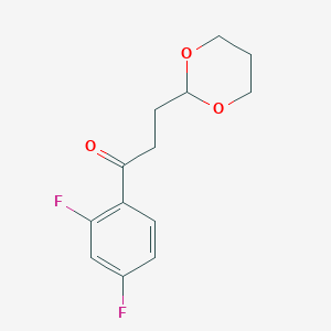 molecular formula C13H14F2O3 B1326170 2',4'-Difluoro-3-(1,3-Dioxan-2-Yl)Propiophenone CAS No. 884504-25-0