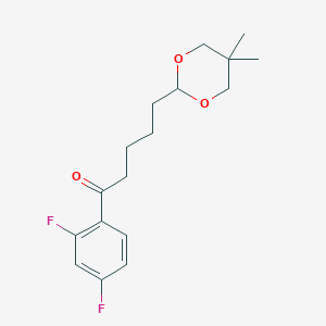 2',4'-Difluoro-5-(5,5-dimethyl-1,3-dioxan-2-YL)valerophenone