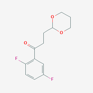 molecular formula C13H14F2O3 B1326173 2',5'-Difluoro-3-(1,3-dioxan-2-yl)propiophenone CAS No. 884504-26-1