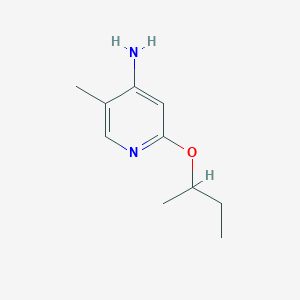 molecular formula C10H16N2O B13261737 2-(Butan-2-yloxy)-5-methylpyridin-4-amine 