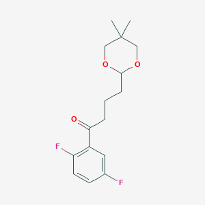 molecular formula C16H20F2O3 B1326174 2',5'-Difluoro-4-(5,5-dimethyl-1,3-dioxan-2-YL)butyrophenone CAS No. 898786-88-4