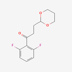 molecular formula C13H14F2O3 B1326176 1-(2,6-Difluorophenyl)-3-(1,3-Dioxan-2-Yl)Propan-1-One CAS No. 884504-27-2