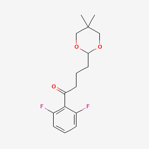 2',6'-Difluoro-4-(5,5-dimethyl-1,3-dioxan-2-YL)butyrophenone