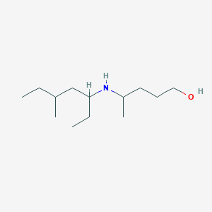 molecular formula C13H29NO B13261802 4-[(5-Methylheptan-3-yl)amino]pentan-1-ol 