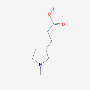 molecular formula C8H15NO2 B13261855 3-(1-Methylpyrrolidin-3-yl)propanoic acid 