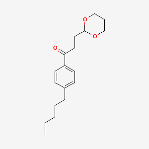 molecular formula C18H26O3 B1326186 3-(1,3-Dioxan-2-Yl)-4'-Pentylpropiophenone CAS No. 884504-34-1