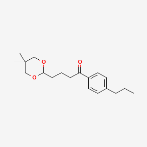 molecular formula C19H28O3 B1326188 4-(5,5-Dimethyl-1,3-dioxan-2-yl)-4'-n-propylbutyrophenone CAS No. 898787-23-0