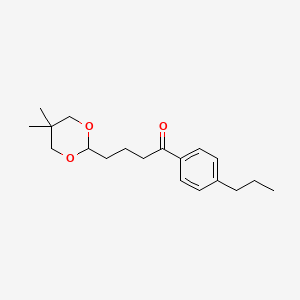 molecular formula C19H28O3 B1326188 4-(5,5-Dimethyl-1,3-dioxan-2-yl)-1-(4-propylphenyl)butan-1-one CAS No. 898787-23-0