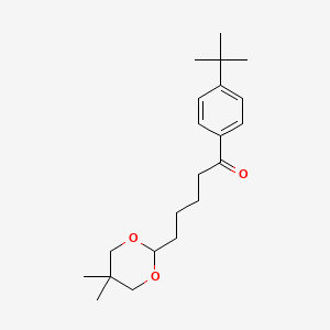 molecular formula C21H32O3 B1326192 4'-Tert-butyl-5-(5,5-dimethyl-1,3-dioxan-2-YL)valerophenone CAS No. 898755-70-9