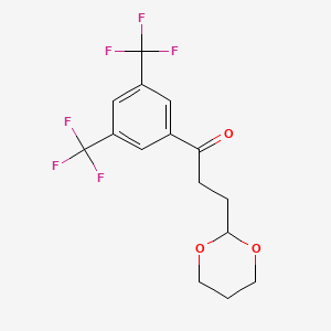 1-(3,5-Bis(trifluoromethyl)phenyl)-3-(1,3-dioxan-2-yl)propan-1-one
