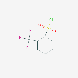 molecular formula C7H10ClF3O2S B13261962 2-(Trifluoromethyl)cyclohexanesulfonic acid chloride 
