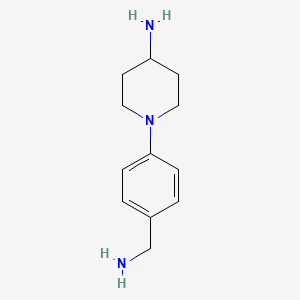 molecular formula C12H19N3 B13261968 1-[4-(Aminomethyl)phenyl]piperidin-4-amine 