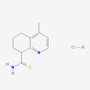 molecular formula C11H15ClN2S B13262050 4-Methyl-5,6,7,8-tetrahydroquinoline-8-carbothioamide hydrochloride CAS No. 56717-19-2