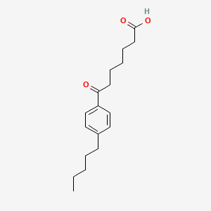 molecular formula C18H26O3 B1326206 7-oxo-7-(4-n-pentylphenyl)heptanoic acid CAS No. 898791-49-6