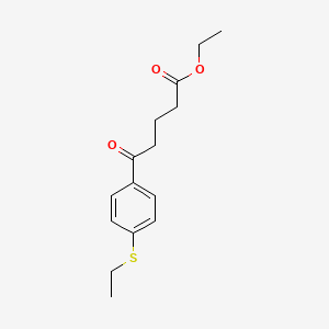 molecular formula C15H20O3S B1326225 Ethyl 5-[4-(Ethylthio)phenyl]-5-oxovalerate CAS No. 951889-02-4