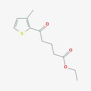 molecular formula C12H16O3S B1326228 Ethyl 5-(3-methyl-2-thienyl)-5-oxovalerate CAS No. 951889-13-7