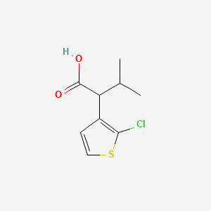 molecular formula C9H11ClO2S B13262331 2-(2-Chlorothiophen-3-yl)-3-methylbutanoic acid 