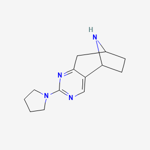 molecular formula C13H18N4 B13262350 5-(Pyrrolidin-1-yl)-4,6,12-triazatricyclo[7.2.1.0,2,7]dodeca-2,4,6-triene 