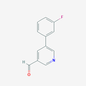 molecular formula C12H8FNO B1326242 5-(3-氟苯基)烟酰醛 CAS No. 887973-72-0