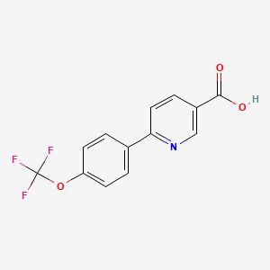 molecular formula C13H8F3NO3 B1326243 6-[4-(Trifluoromethoxy)phenyl]nicotinic acid CAS No. 851266-73-4
