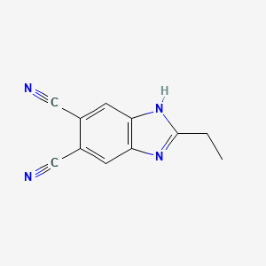 molecular formula C11H8N4 B13262461 2-Ethyl-1H-1,3-benzodiazole-5,6-dicarbonitrile 