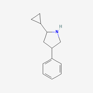 molecular formula C13H17N B13262468 2-Cyclopropyl-4-phenylpyrrolidine 