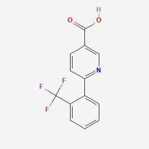 molecular formula C13H8F3NO2 B1326247 6-(2-(三氟甲基)苯基)烟酸 CAS No. 726136-58-9