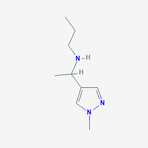 molecular formula C9H17N3 B13262495 [1-(1-Methyl-1H-pyrazol-4-yl)ethyl](propyl)amine 