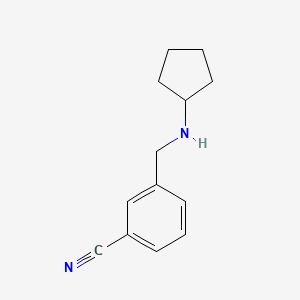 molecular formula C13H16N2 B13262524 3-[(Cyclopentylamino)methyl]benzonitrile 