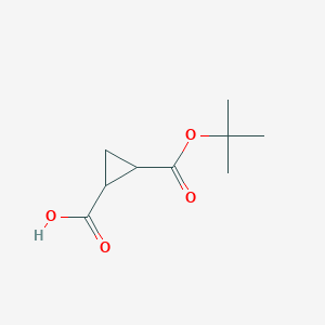 molecular formula C9H14O4 B13262531 2-(Tert-butoxycarbonyl)cyclopropanecarboxylic acid 