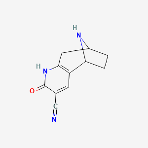 molecular formula C11H11N3O B13262548 5-Oxo-6,12-diazatricyclo[7.2.1.0,2,7]dodeca-2(7),3-diene-4-carbonitrile 