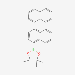molecular formula C26H23BO2 B1326255 4,4,5,5-四甲基-2-(苝-3-基)-1,3,2-二氧杂硼环丁烷 CAS No. 950761-81-6