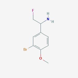 molecular formula C9H11BrFNO B13262561 1-(3-Bromo-4-methoxyphenyl)-2-fluoroethan-1-amine 