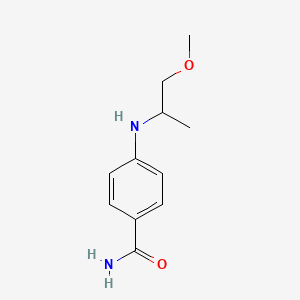 molecular formula C11H16N2O2 B13262603 4-[(1-Methoxypropan-2-yl)amino]benzamide 