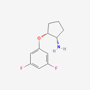 molecular formula C11H13F2NO B13262609 (1S,2R)-2-(3,5-Difluorophenoxy)cyclopentan-1-amine 
