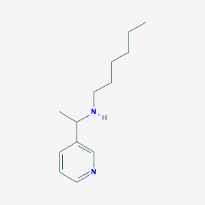 molecular formula C13H22N2 B13262610 Hexyl[1-(pyridin-3-yl)ethyl]amine 