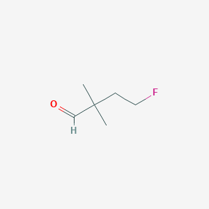 molecular formula C6H11FO B13262615 4-Fluoro-2,2-dimethylbutanal 