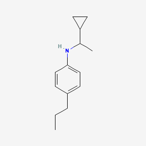 molecular formula C14H21N B13262629 N-(1-cyclopropylethyl)-4-propylaniline 