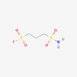 molecular formula C3H8FNO4S2 B13262633 3-Sulfamoylpropane-1-sulfonyl fluoride 