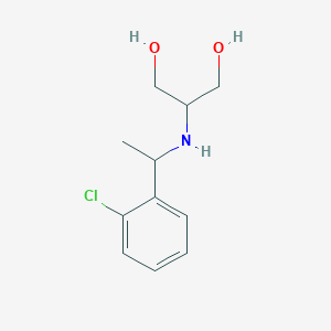 molecular formula C11H16ClNO2 B13262641 2-{[1-(2-Chlorophenyl)ethyl]amino}propane-1,3-diol 