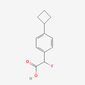 molecular formula C12H13FO2 B13262644 2-(4-Cyclobutylphenyl)-2-fluoroacetic acid 