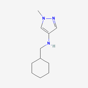 molecular formula C11H19N3 B13262645 N-(Cyclohexylmethyl)-1-methyl-1H-pyrazol-4-amine 