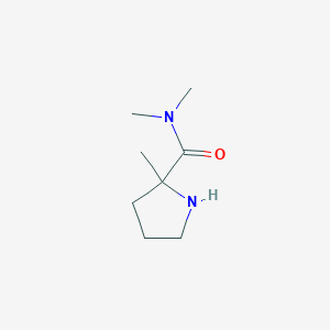 molecular formula C8H16N2O B13262659 N,N,2-trimethylpyrrolidine-2-carboxamide 