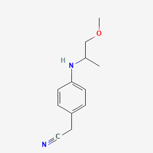 molecular formula C12H16N2O B13262662 2-{4-[(1-Methoxypropan-2-yl)amino]phenyl}acetonitrile 