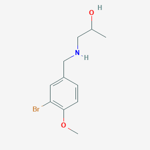 molecular formula C11H16BrNO2 B13262665 1-{[(3-Bromo-4-methoxyphenyl)methyl]amino}propan-2-ol 